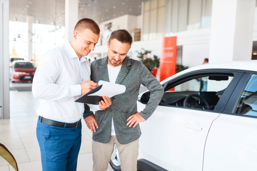 Man Renting a Car