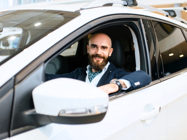 Man Renting a Car