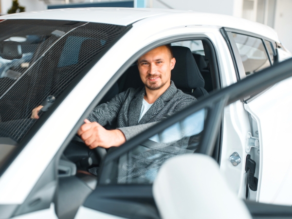 Man Renting a Car